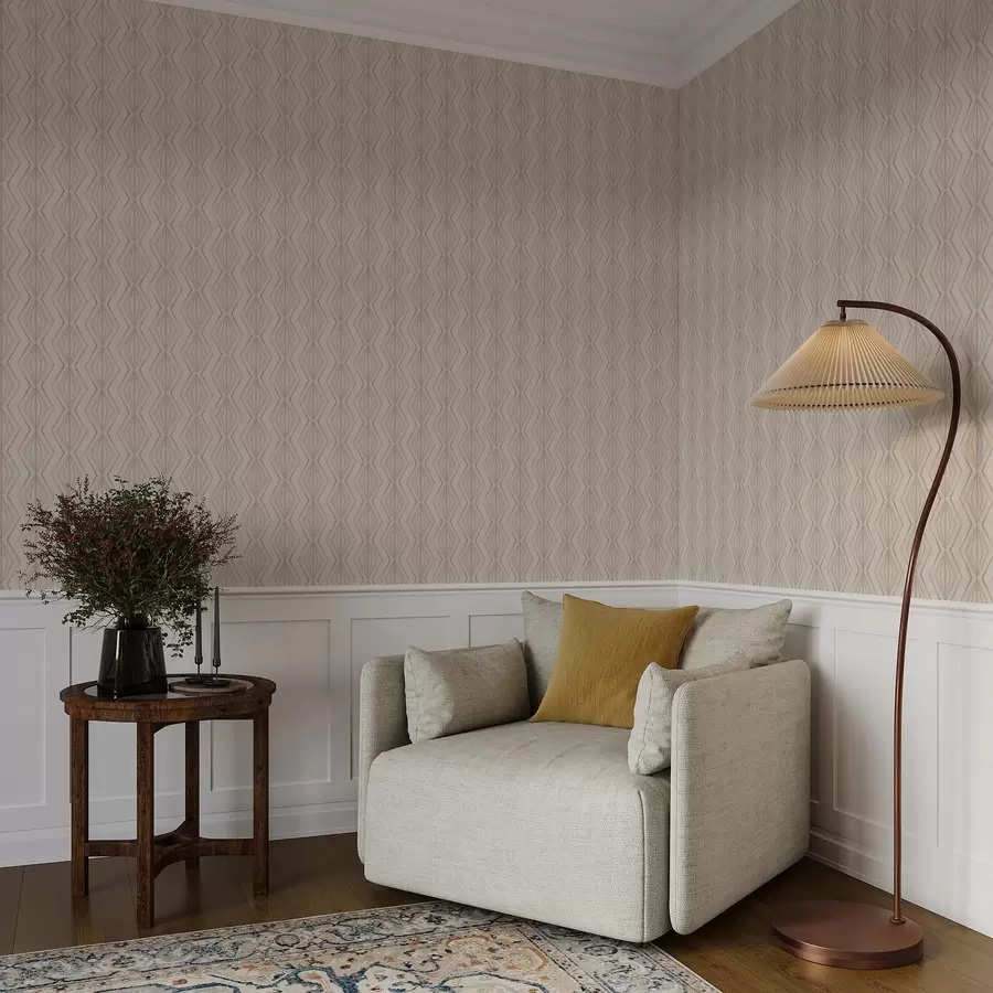 carta da parati Ornamento leggero con diamanti in tranquille tonalità beige nr. a00925v2