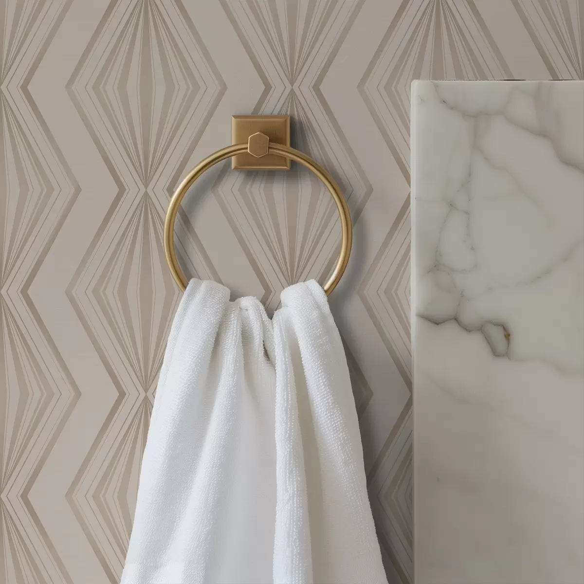 Carta da parati Ornamento leggero con diamanti in tranquille tonalità beige a00925v2