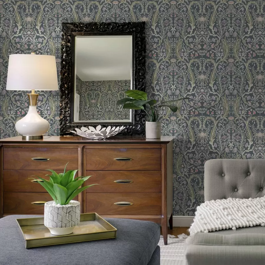 carta da parati Lo stesso ornamento su uno sfondo grigio-blu freddo nr. a00928v1