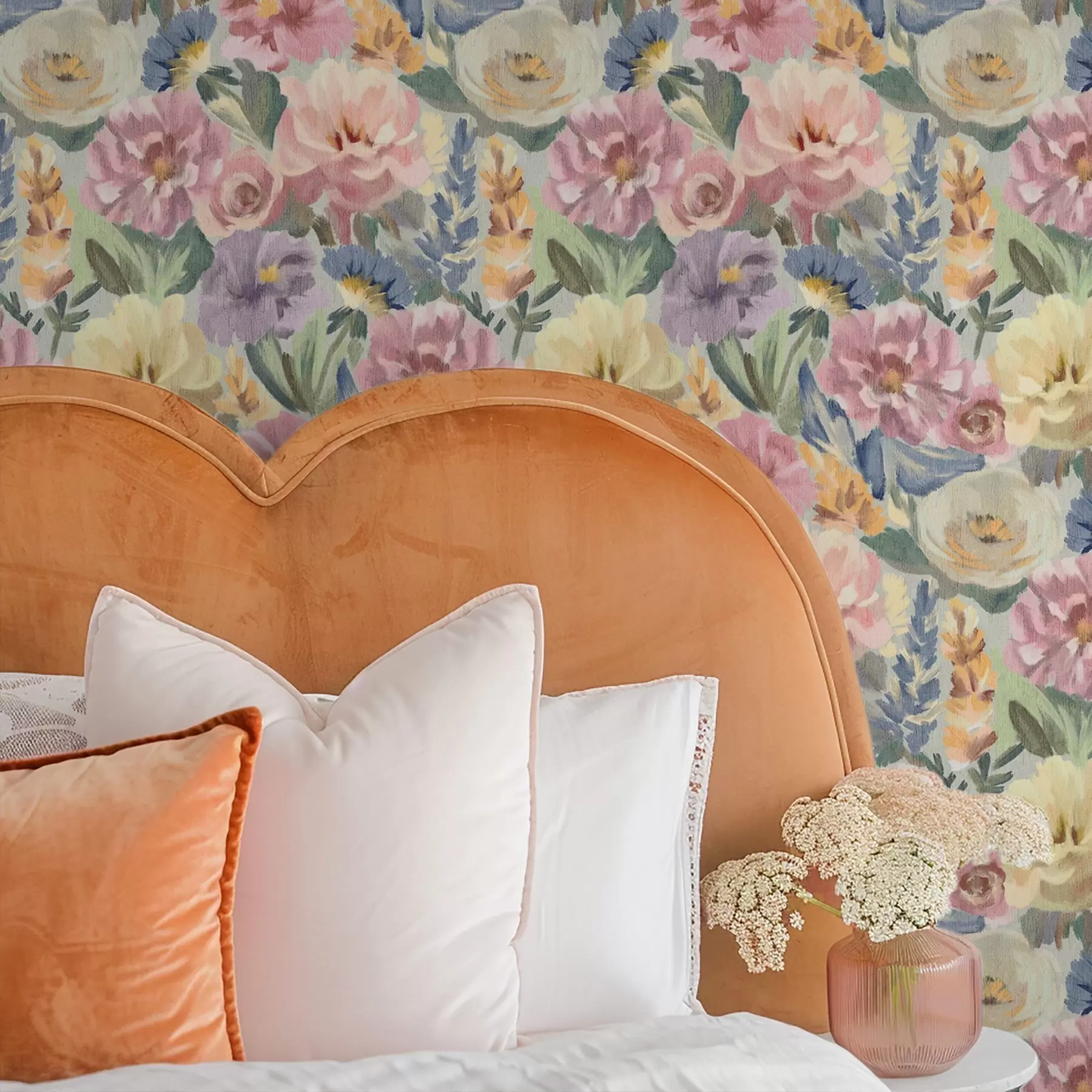 carta da parati Fiori sfocati con pennello pastello, tavolozza di colori tenui nr. a00954