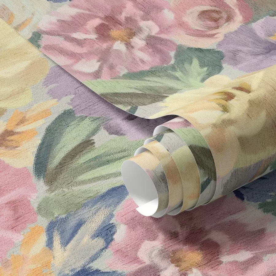 carta da parati Fiori sfocati con pennello pastello, tavolozza di colori tenui nr. a00954