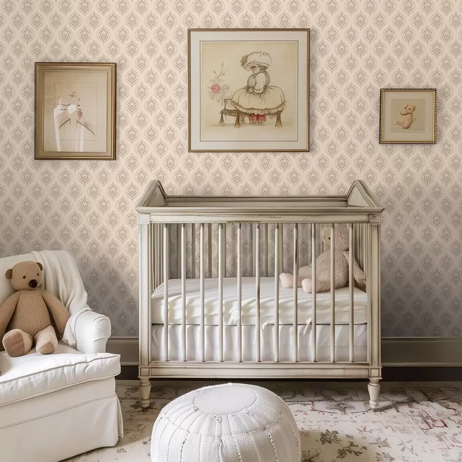 carta da parati Motivi a goccioline polverose con un fiore su uno sfondo caldo nr. a00977v2