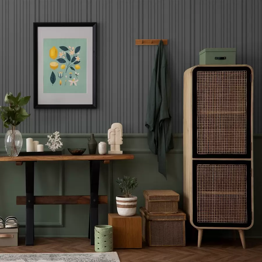 carta da parati Sfondo grigio scuro con strisce verticali testurizzate nr. a00979v1