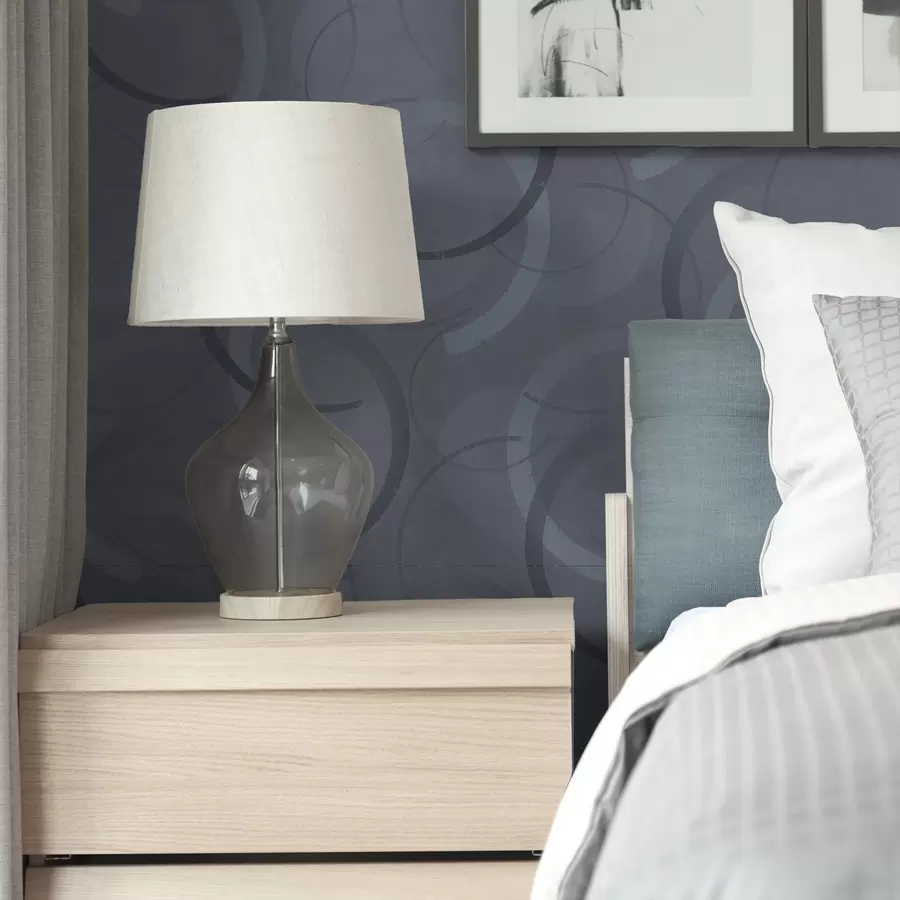 carta da parati Semicerchi e cerchi morbidi in una fresca palette di grigio-blu nr. a00980