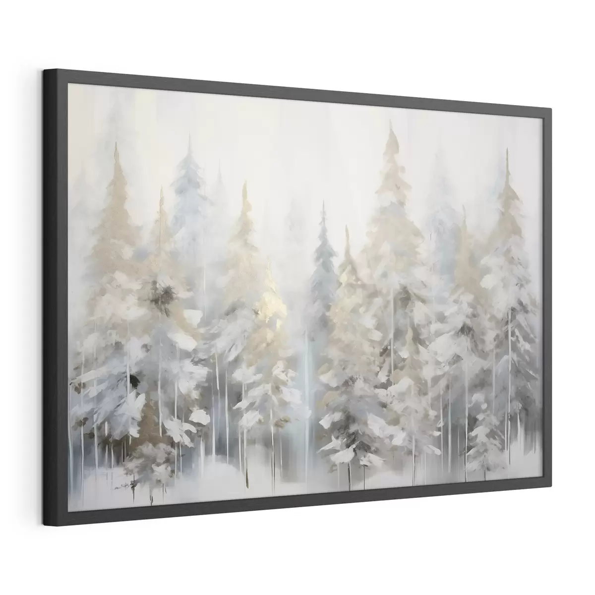 Poster Dipinto che imita una foresta invernale f46762