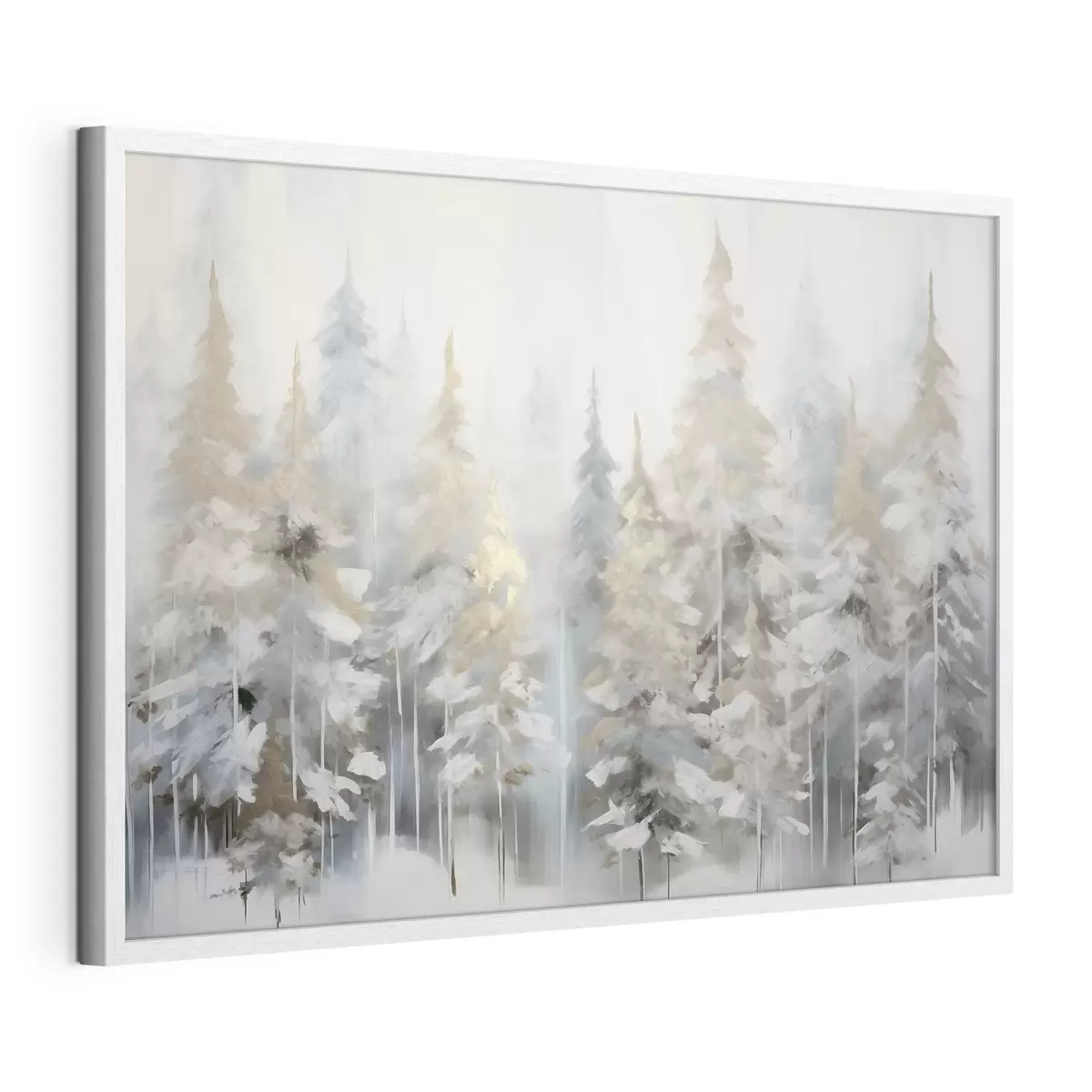 Poster Dipinto che imita una foresta invernale f46762