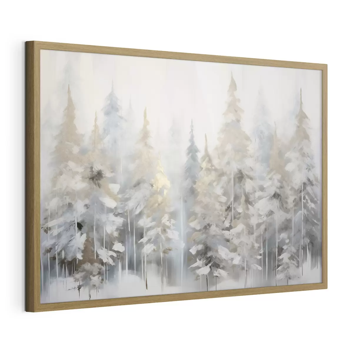 Poster Dipinto che imita una foresta invernale f46762