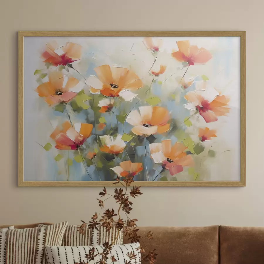 carta da parati Fiori astratti imitazione di pittura nr. f46764