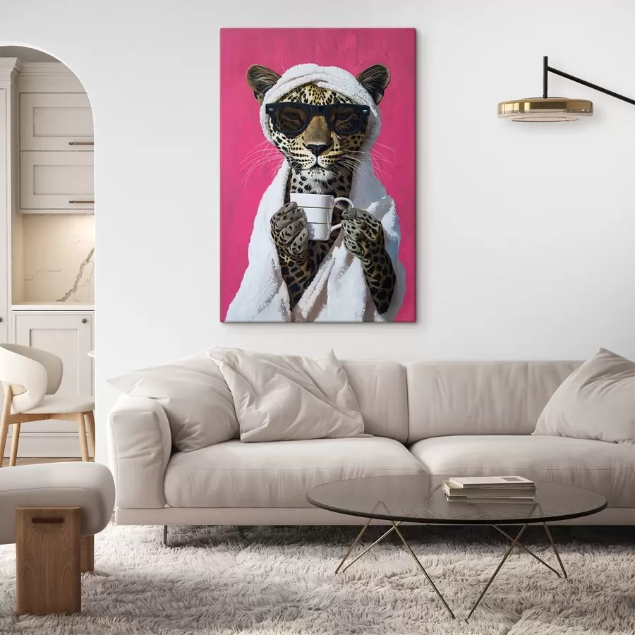 carta da parati Ghepardo con caffè nr. s46791