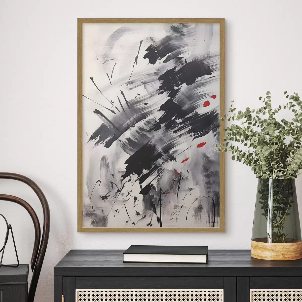 Poster Astrazione con imitazione di schizzi e pennellate f46783