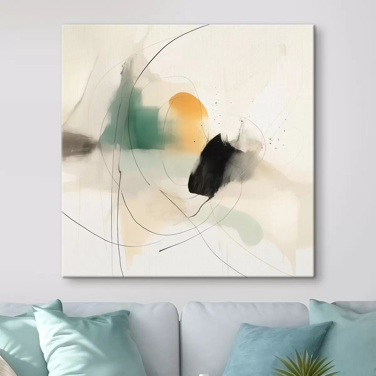 carta da parati Dinamiche morbide di colori e linee in uno stile astratto e arioso nr. s46641