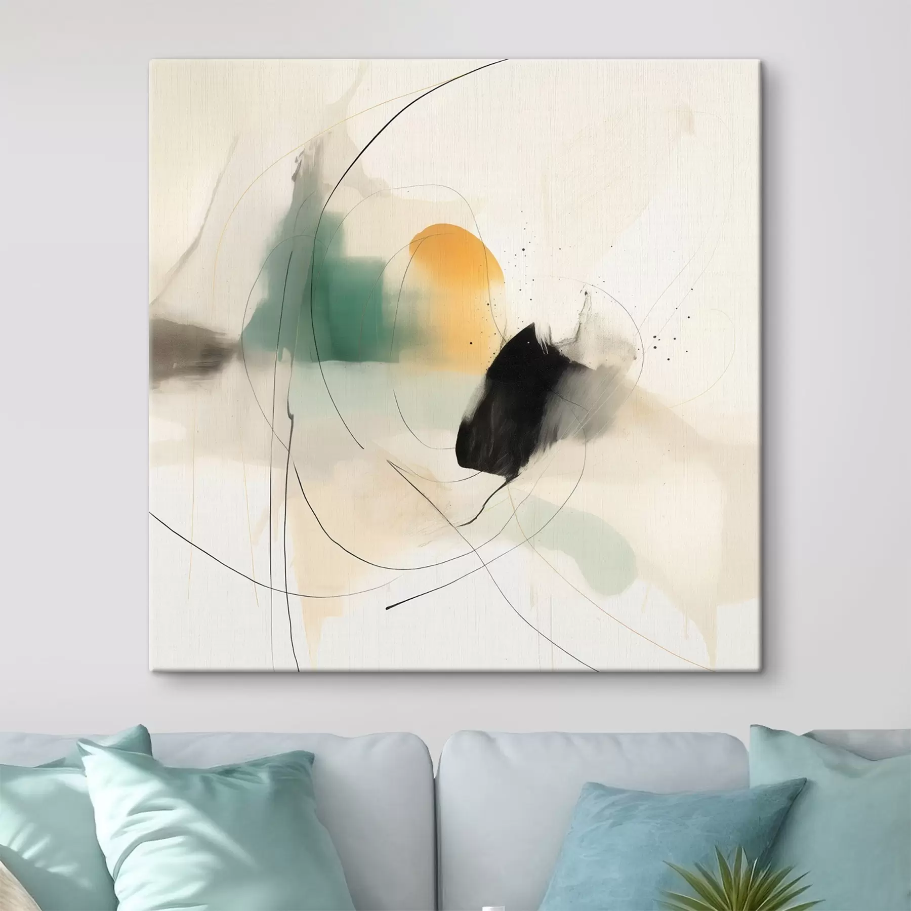 carta da parati Dinamiche morbide di colori e linee in uno stile astratto e arioso nr. s46641