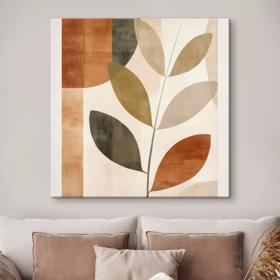 carta da parati Composizione di foglie calde in uno stile minimalista e lirico nr. s46646