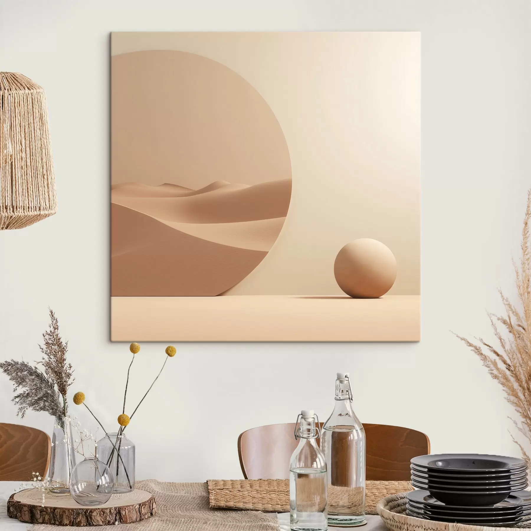carta da parati Astrazione con un cerchio e un paesaggio di dune nr. s46659