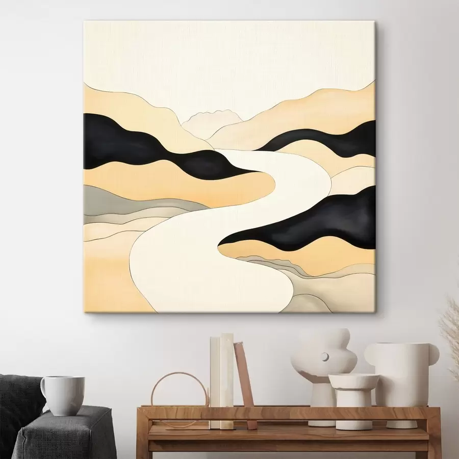 carta da parati Composizione artistica con accenti contrastanti in toni caldi nr. s46663