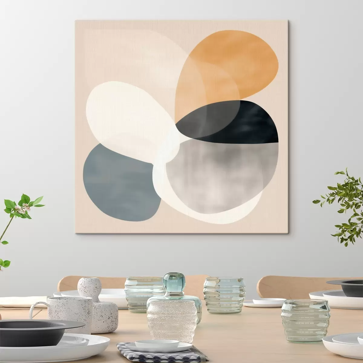 carta da parati Astrazione minimalista con forme geometriche morbide nr. s46664