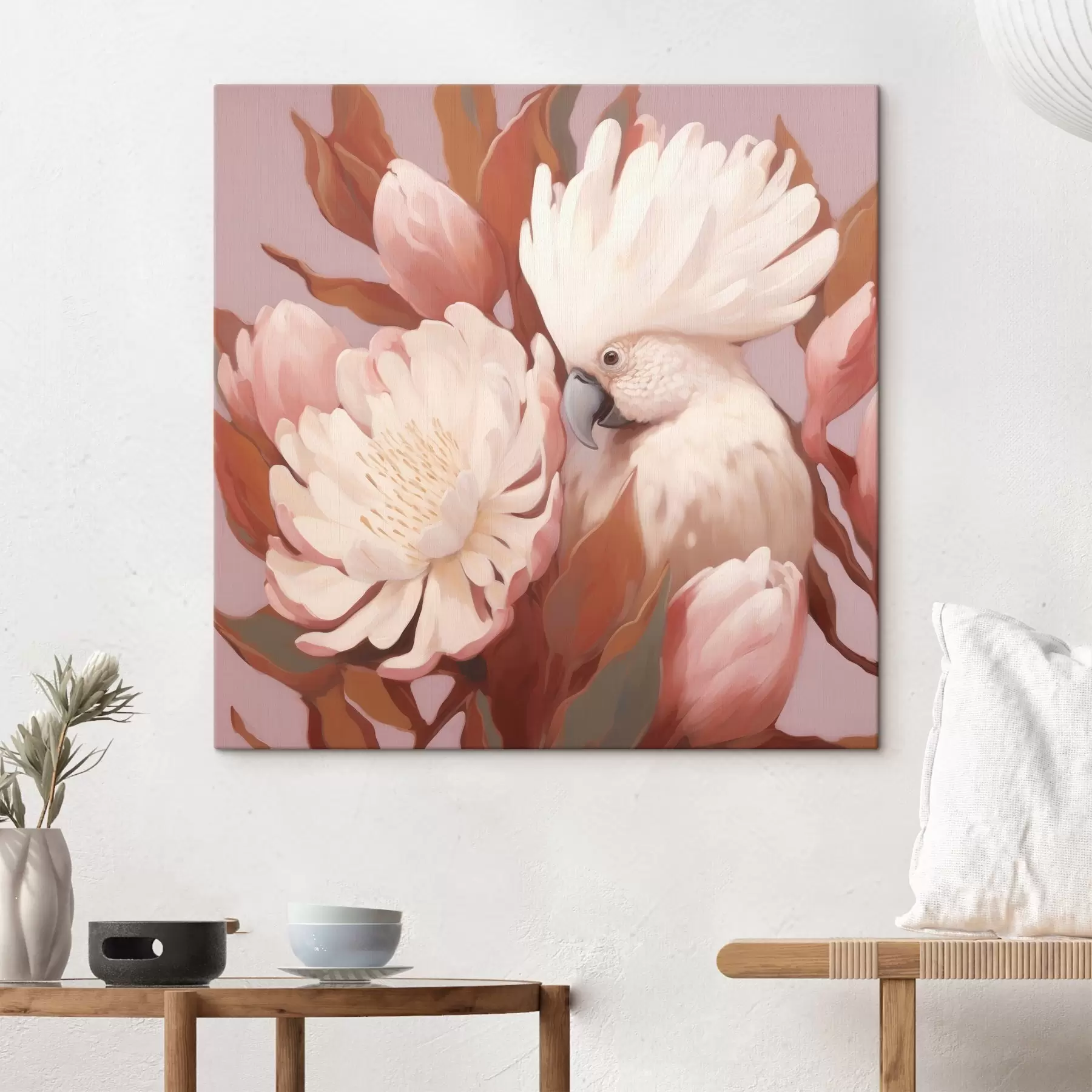 carta da parati Raffigurazione artistica astratta di un uccello in una composizione floreale nr. s46667