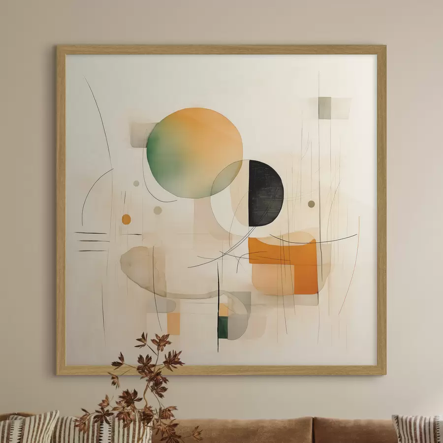 carta da parati Accenti geometrici in una palette tenue in uno stile moderno e minimalista nr. f46640