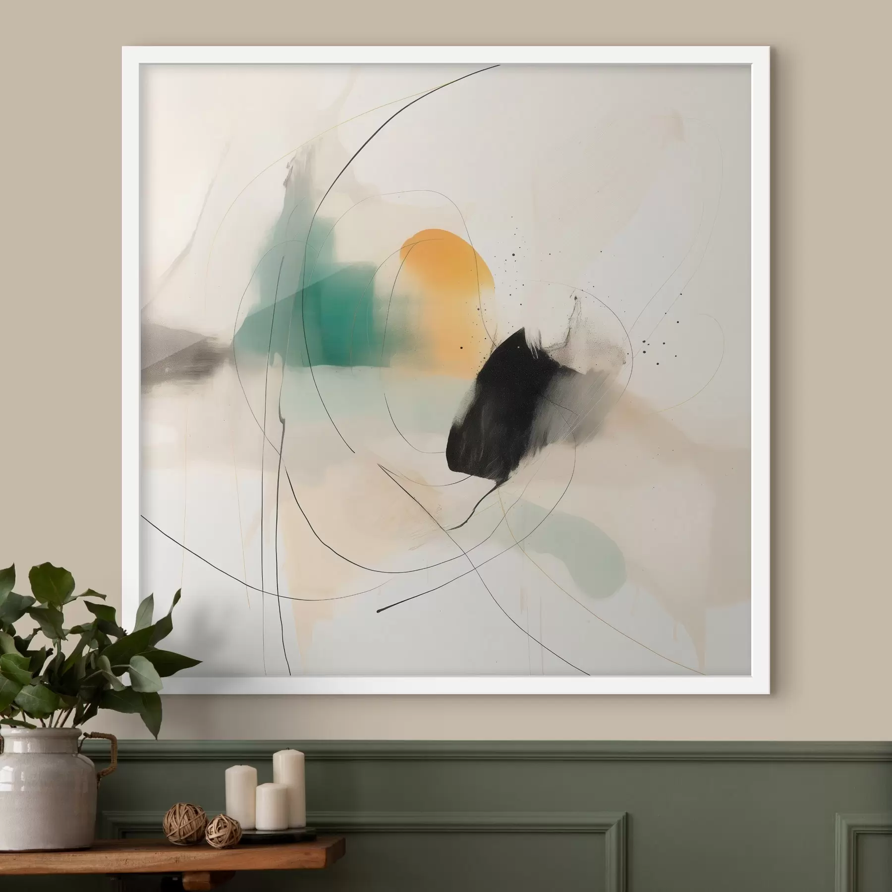 carta da parati Colori tenui e dinamismo delle linee in uno stile astratto e arioso nr. f46641