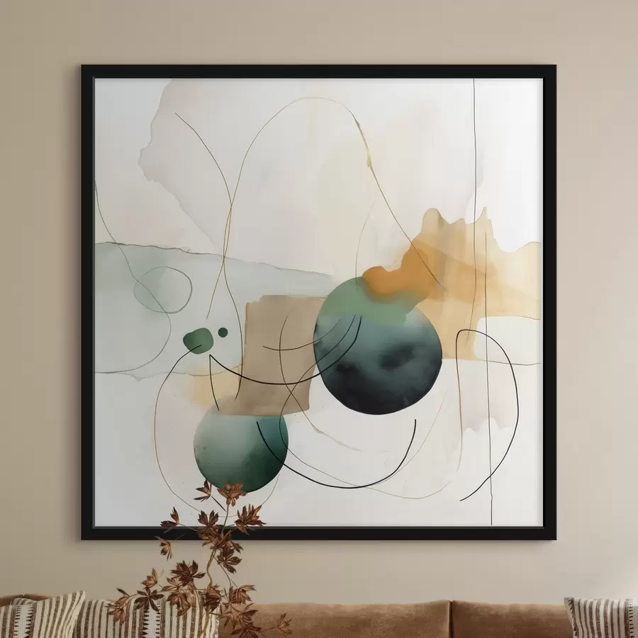 carta da parati Ritmo di sagome arrotondate in un moderno stile acquerello nr. f46648