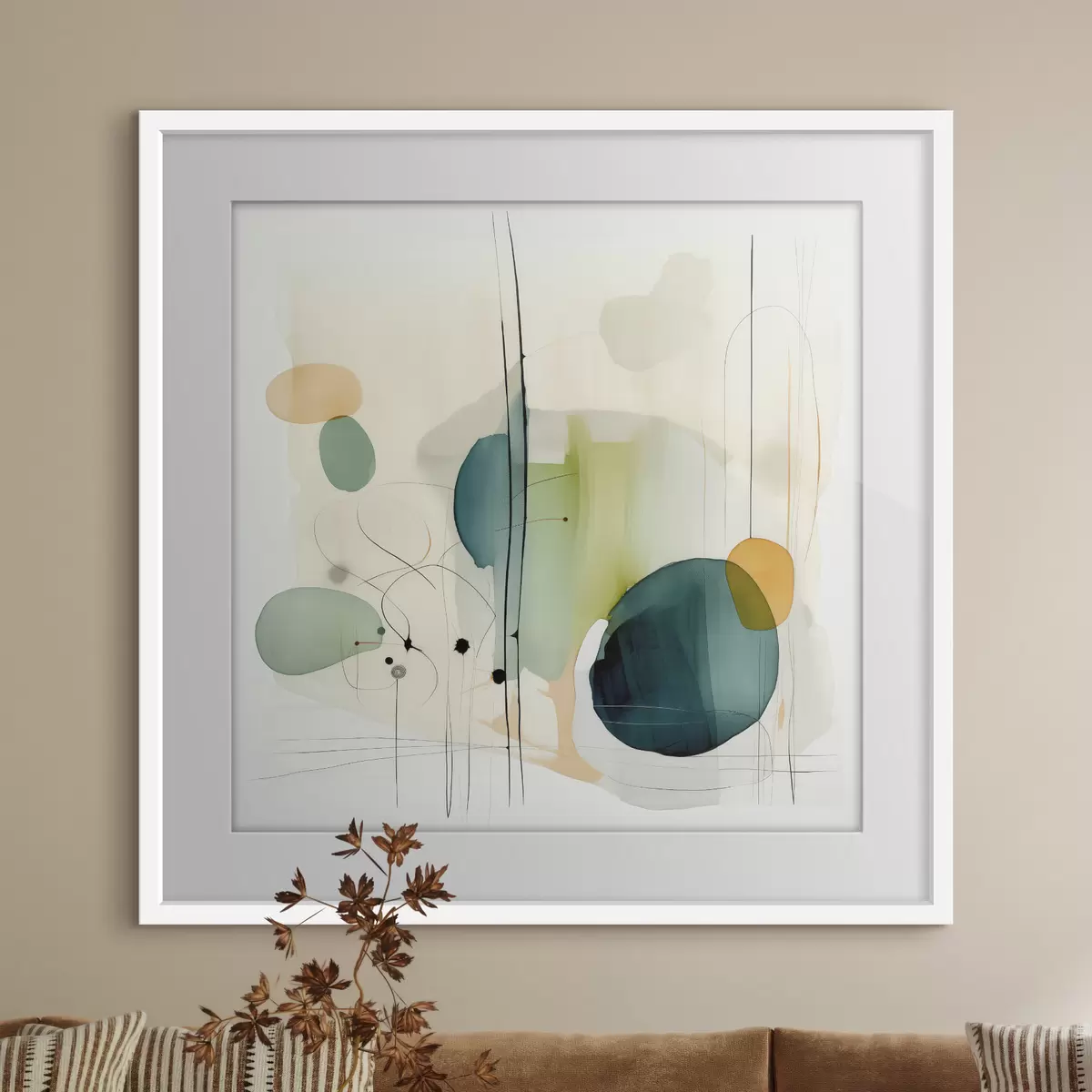 Poster Geometria artistica in toni tenui f46649