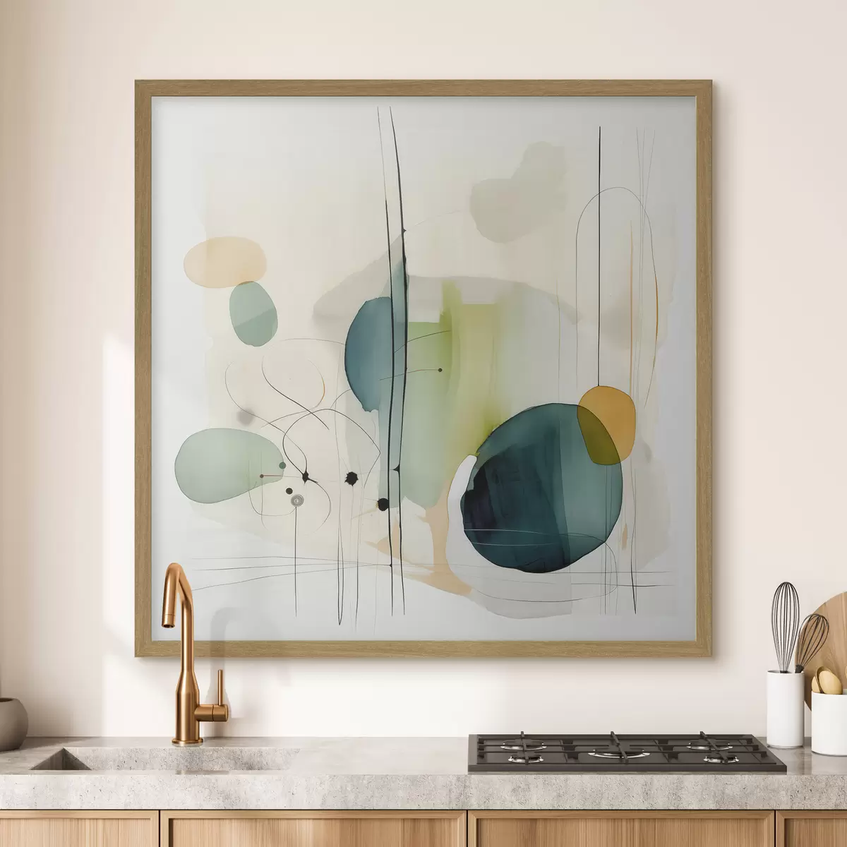 Poster Geometria artistica in toni tenui f46649