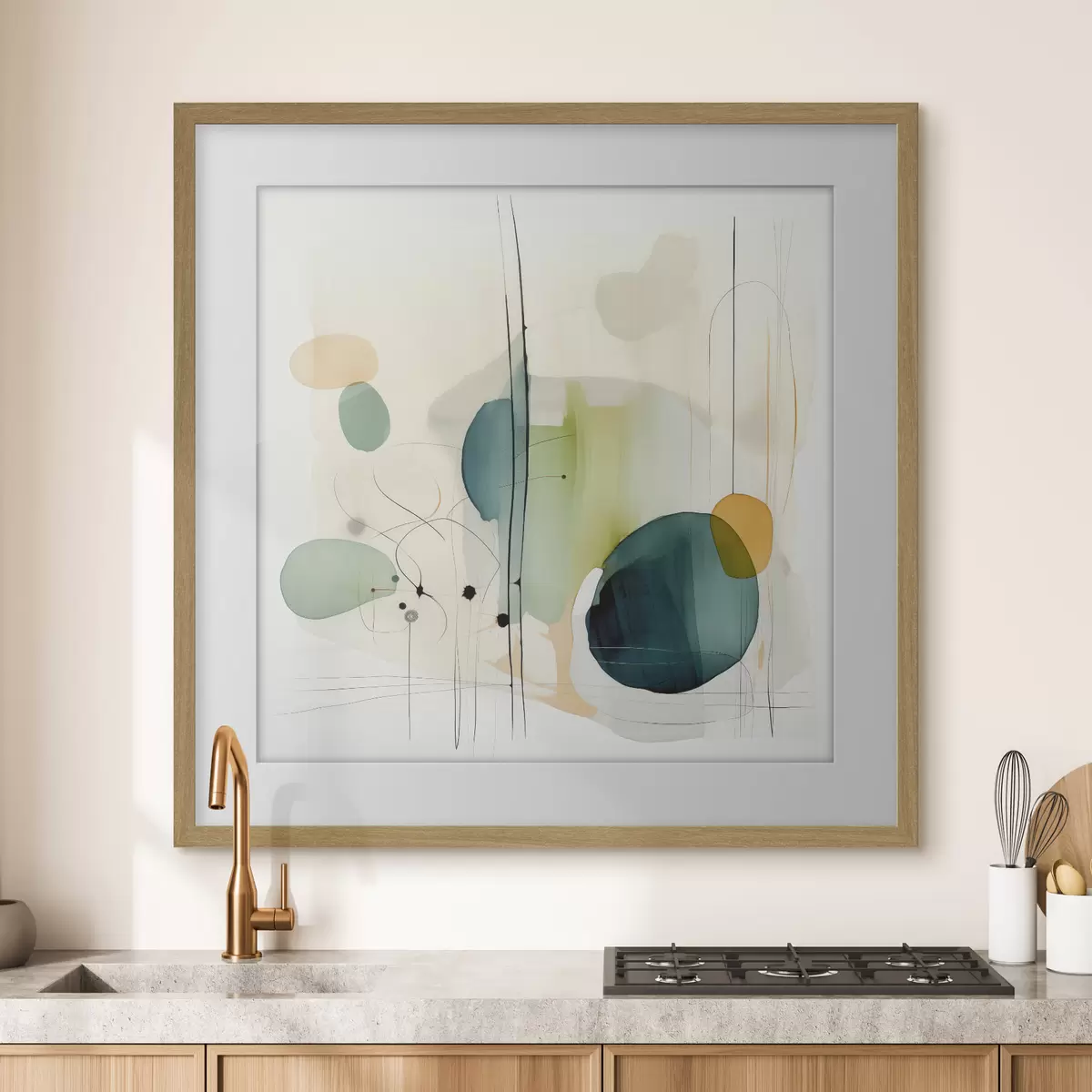 Poster Geometria artistica in toni tenui f46649