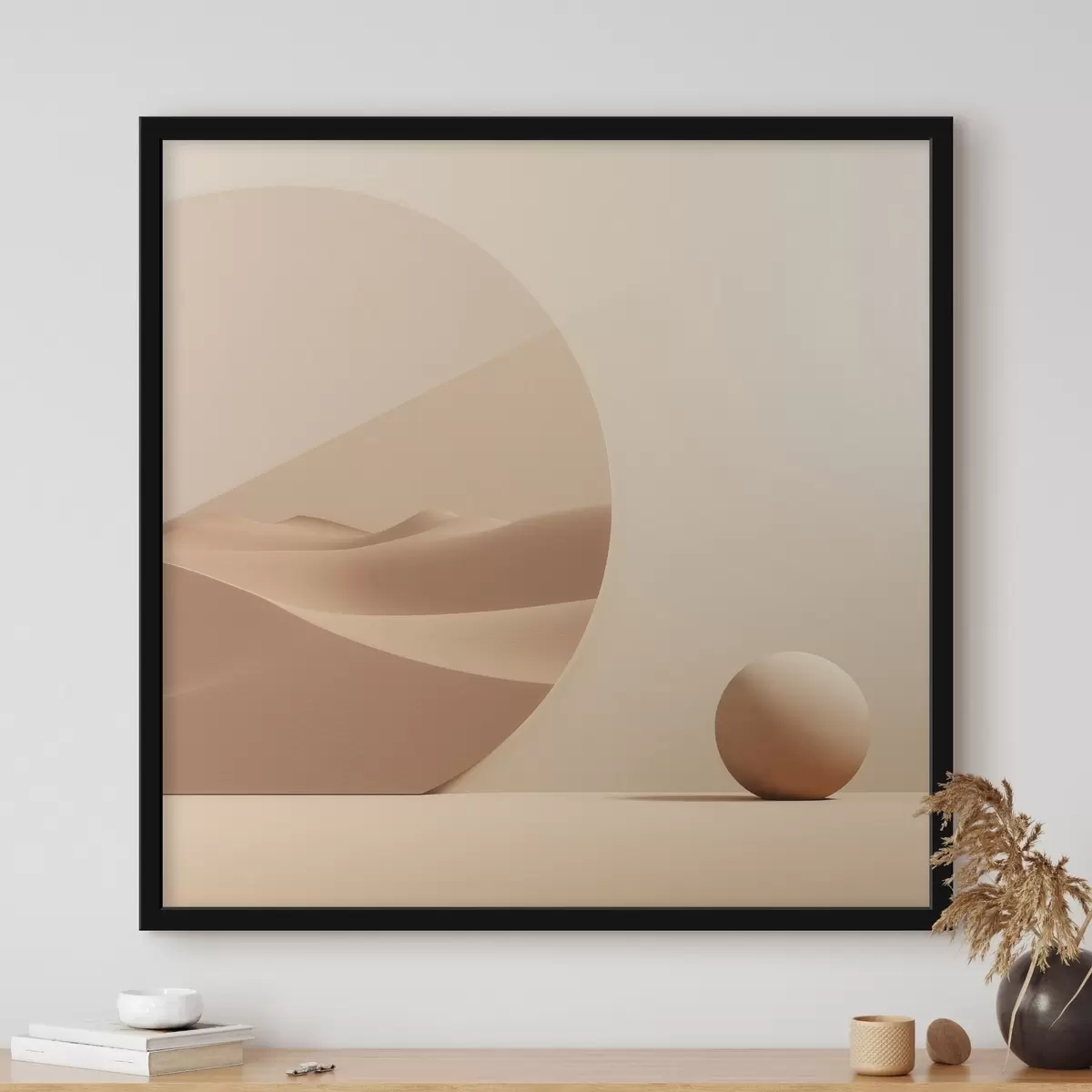 Poster Astrazione con un cerchio e un paesaggio di dune f46659