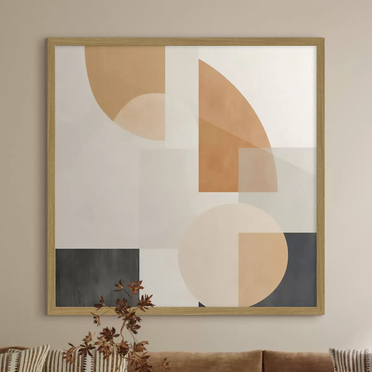 Poster Geometria artistica che combina forme circolari e lineari f46665