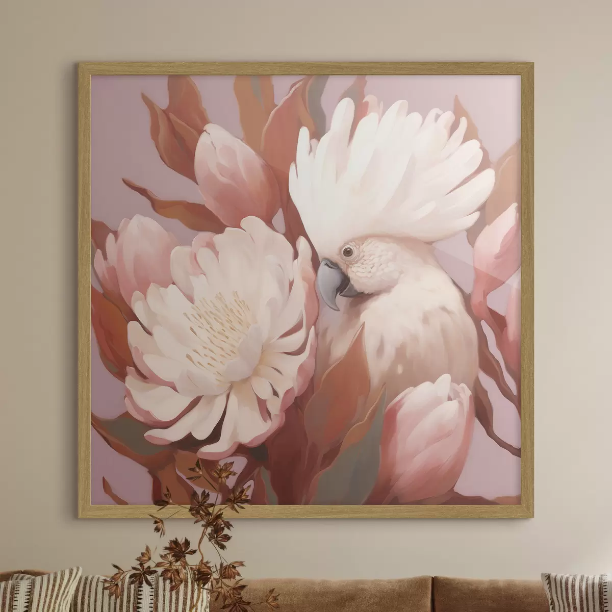 Poster Uccello astratto all'interno di una composizione floreale f46667