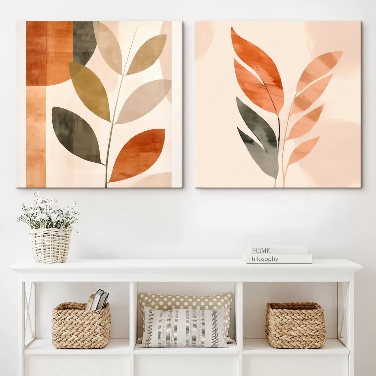 carta da parati Raffigurazione stilizzata di una pianta in una combinazione di colori tenui nr. m00984