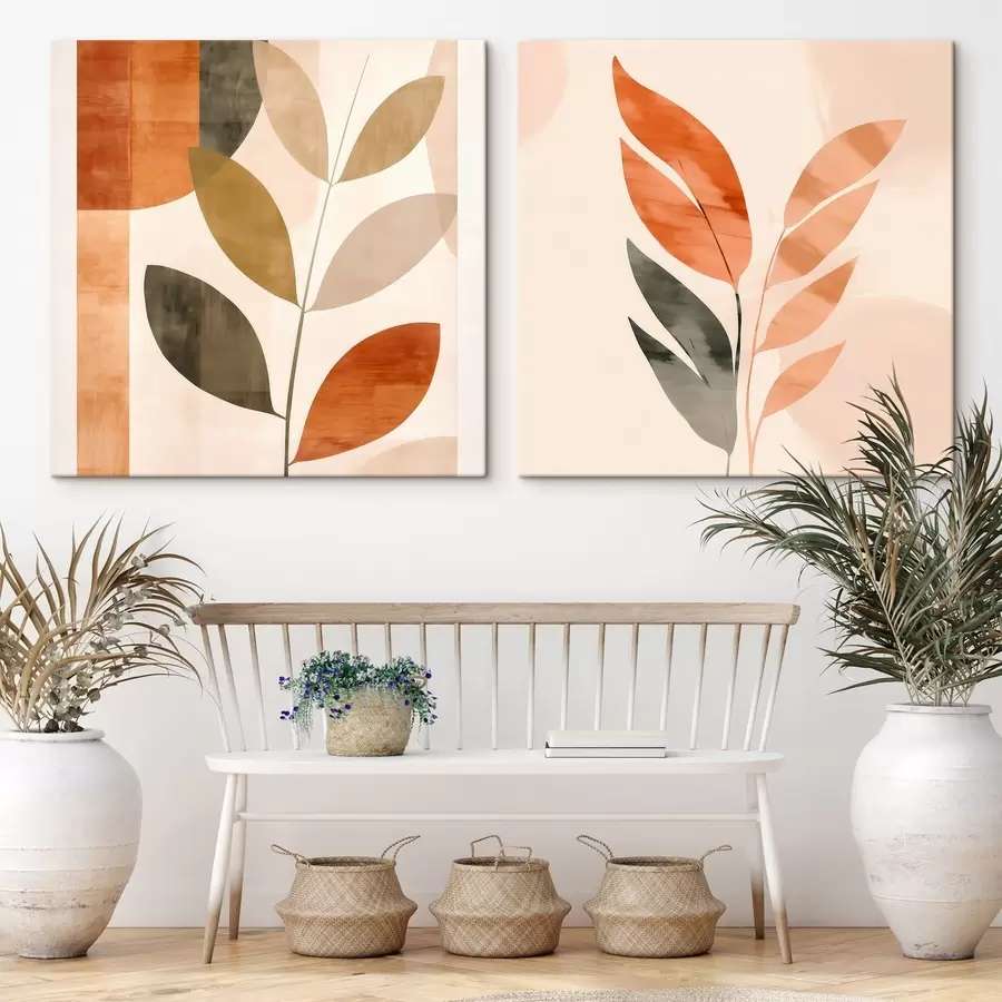 carta da parati Raffigurazione stilizzata di una pianta in una combinazione di colori tenui nr. m00984