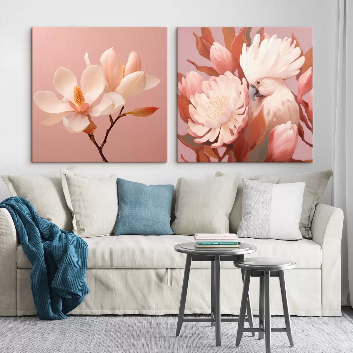 carta da parati Composizione floreale con un uccellino in stile illustrazione artistica nr. m00994