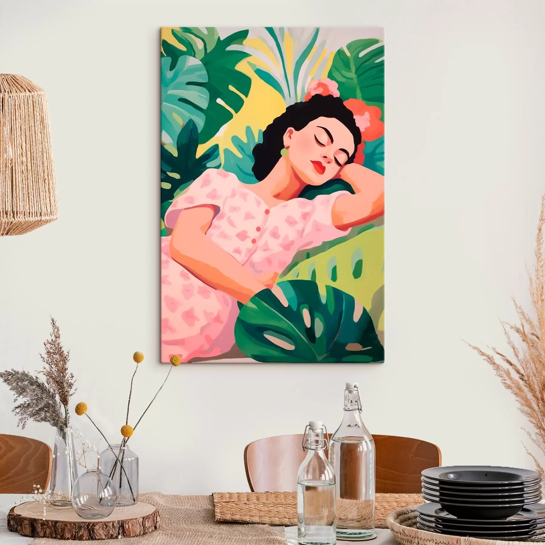 carta da parati Ragazza tra le foglie nr. s46807