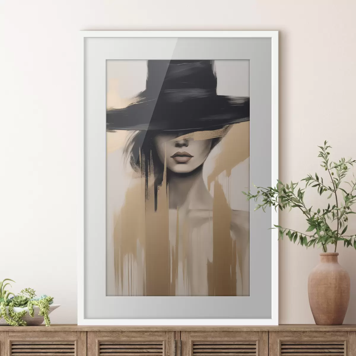 Poster Ritratto con cappello nero f46802