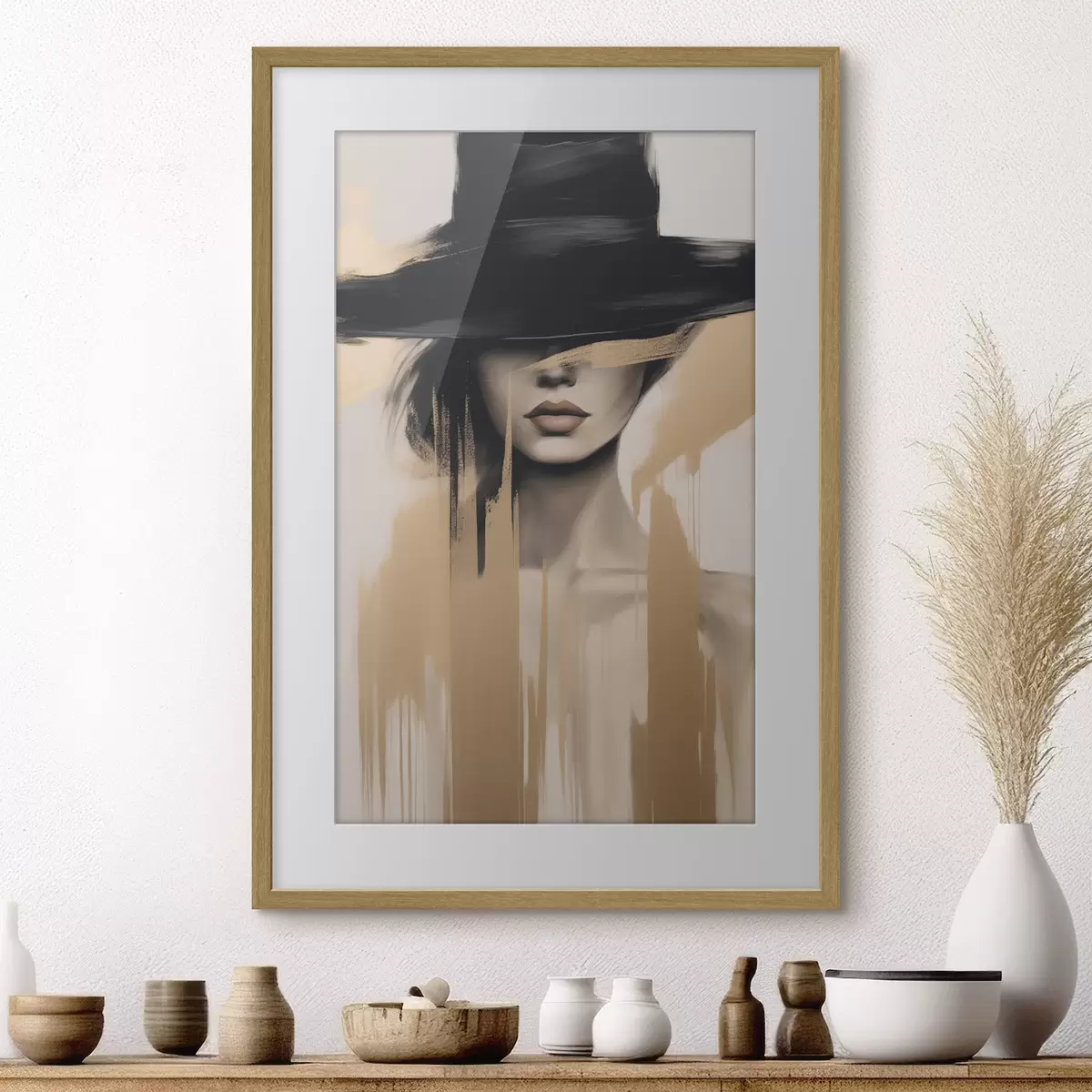 Poster Ritratto con cappello nero f46802