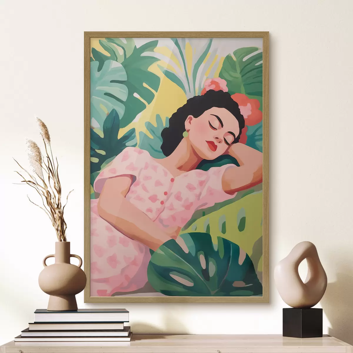 Poster Ragazza tra le foglie f46807