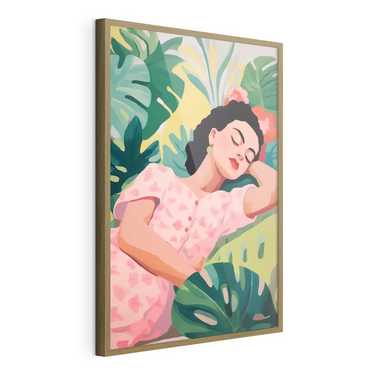 Poster Ragazza tra le foglie f46807