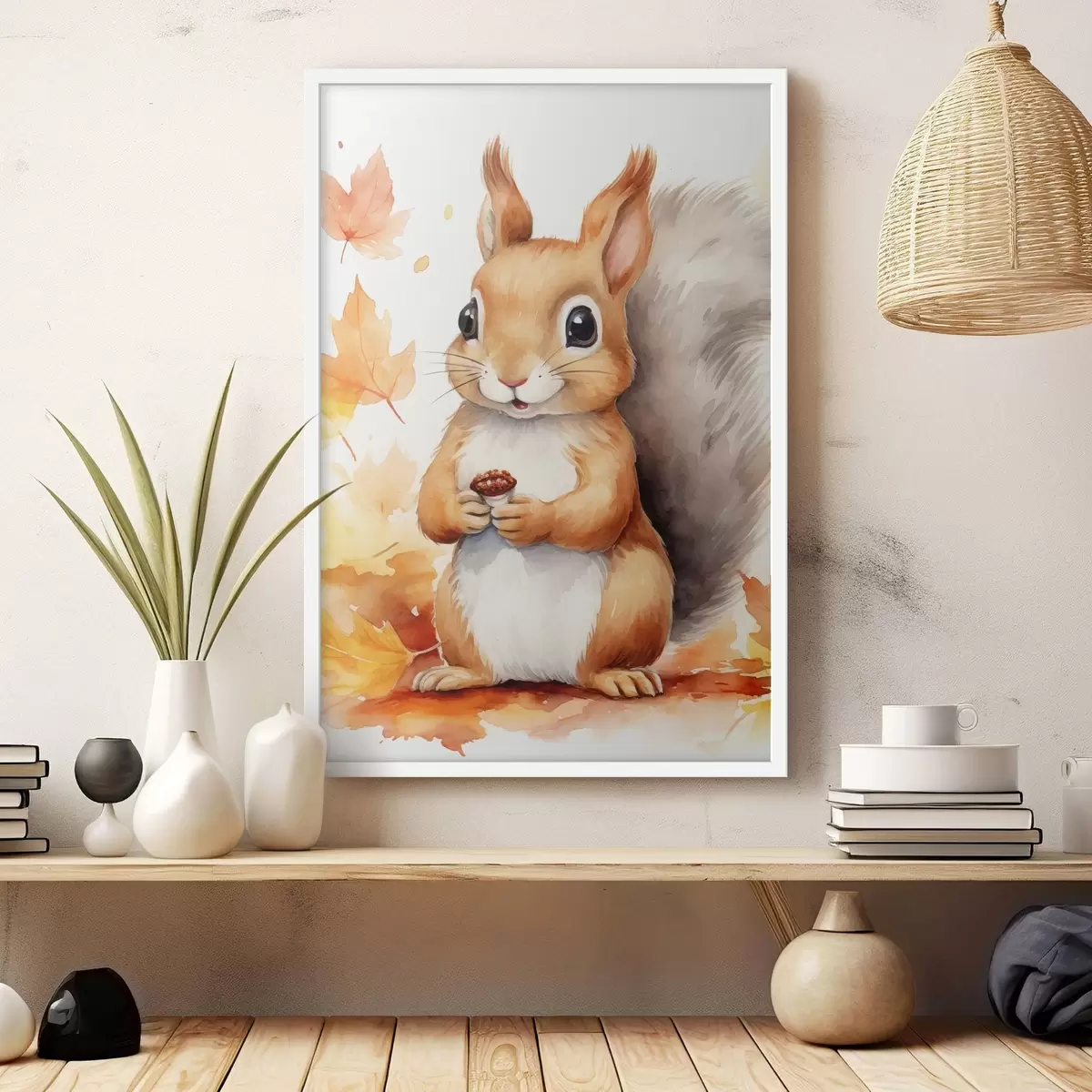 Poster Scoiattolo carino, imitazione acquerello f46766