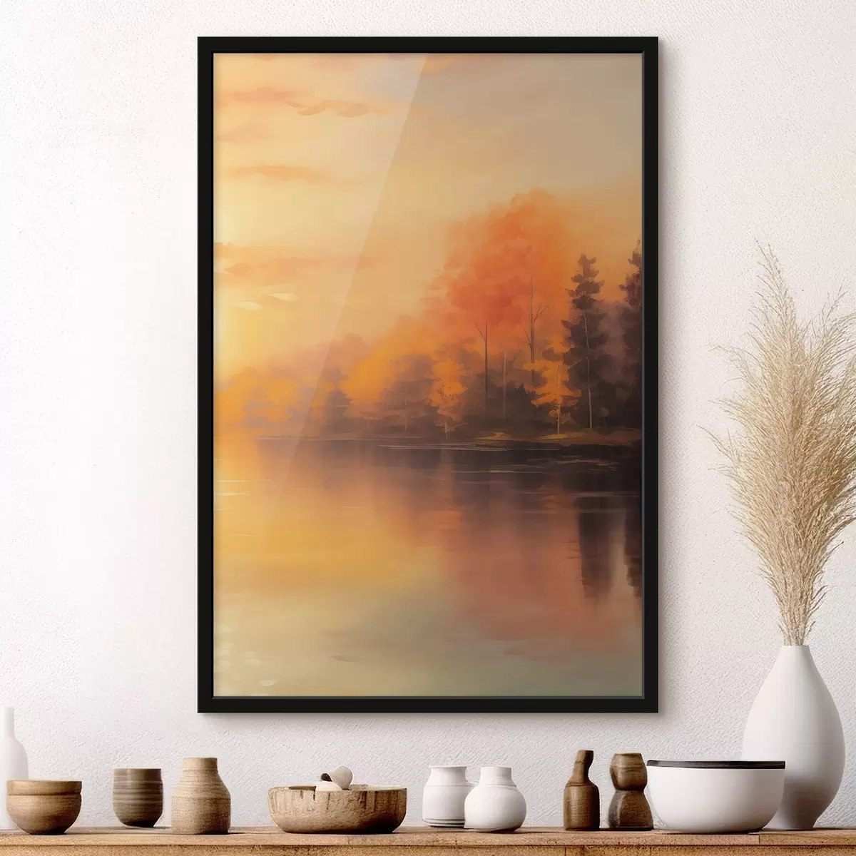 Poster Foresta vicino a uno stagno f46772