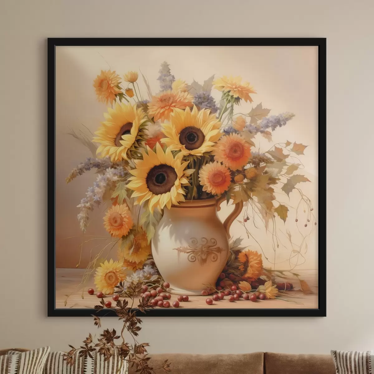 Poster Composizione autunnale, fiori in un vaso f46774