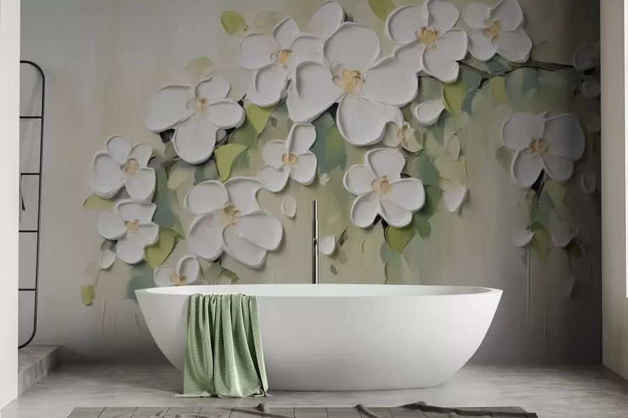 Carta da parati 3D Fiori Un ramo con fiori n. w04978