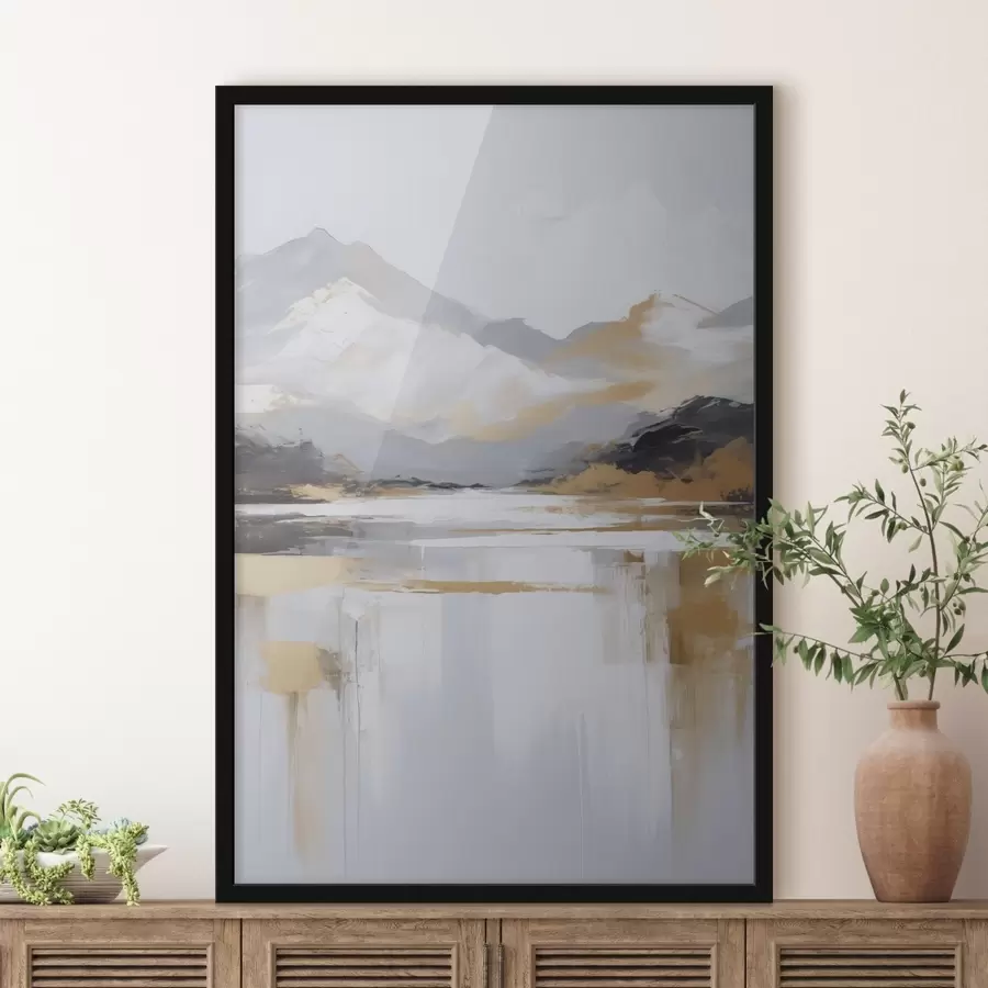 carta da parati Imitazione astratta di un paesaggio montano in un dipinto nr. f46841