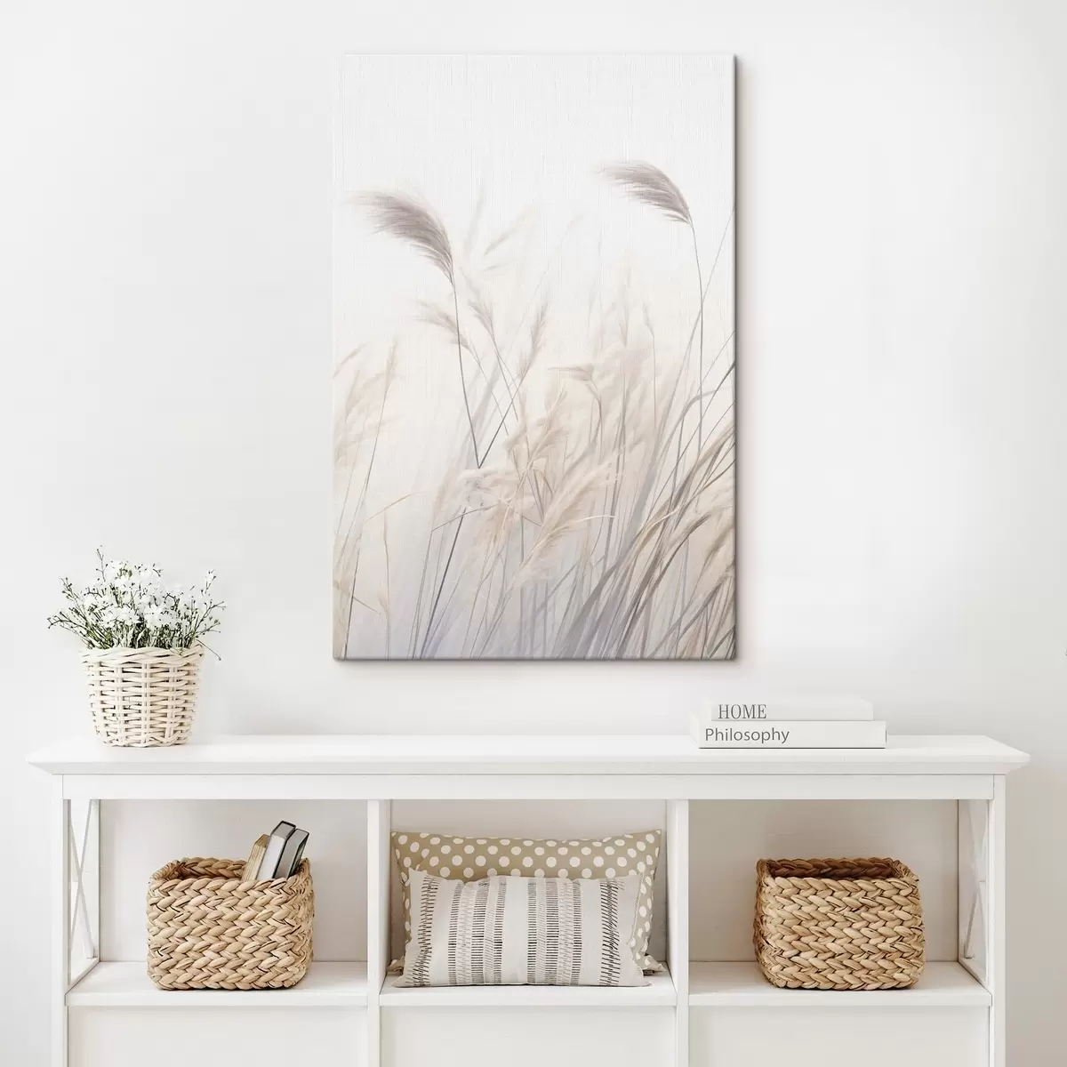 carta da parati Piante delicate su sfondo chiaro nr. s46884