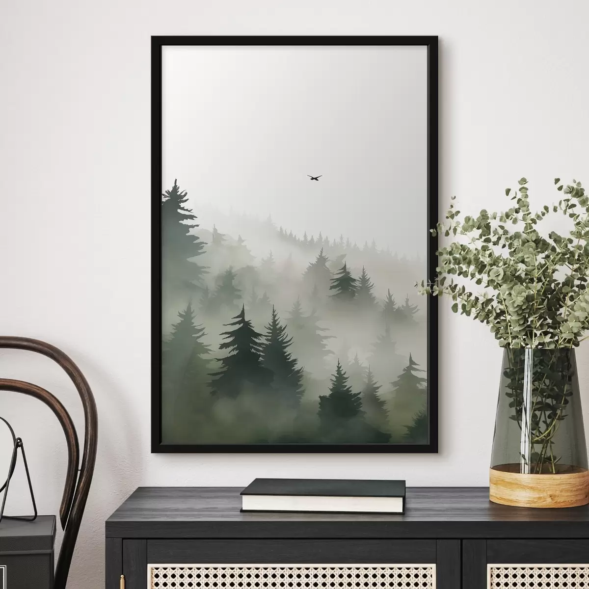 Poster Foresta nella nebbia f46875
