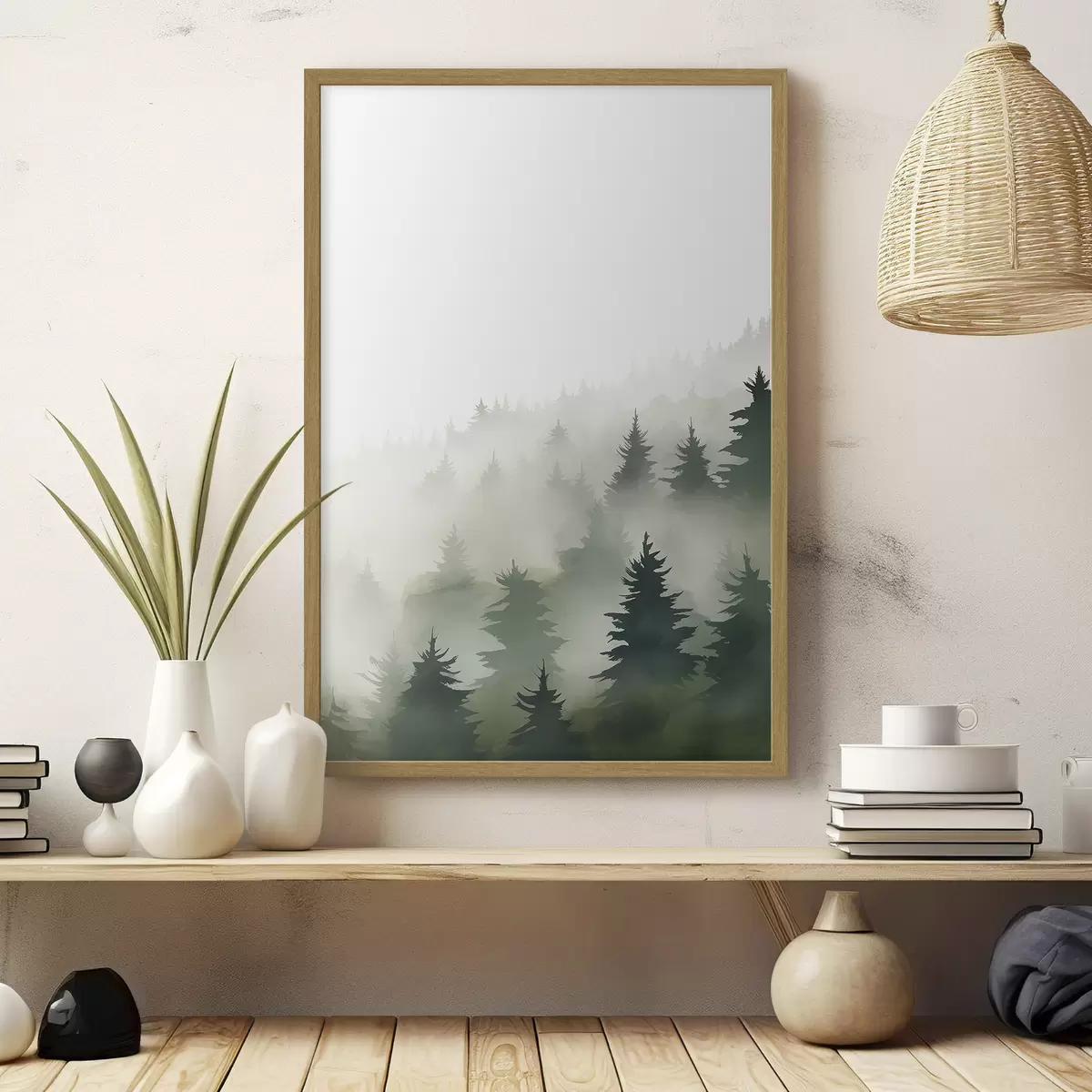 Poster Foresta nebbiosa f46876