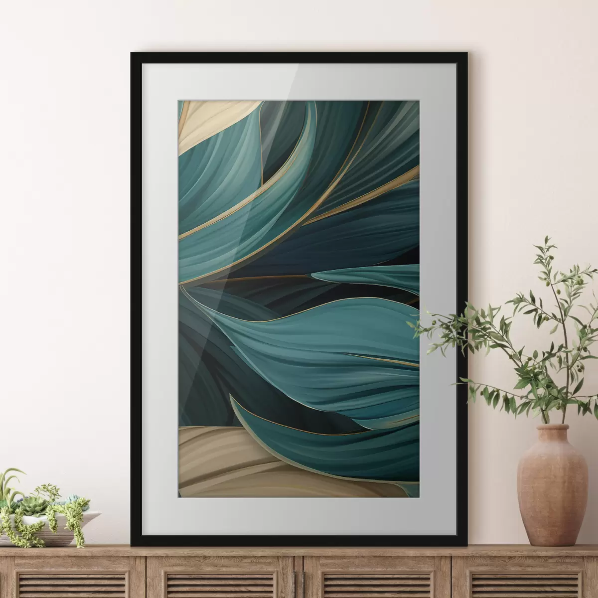 Poster Foglie astratte verdi f46879