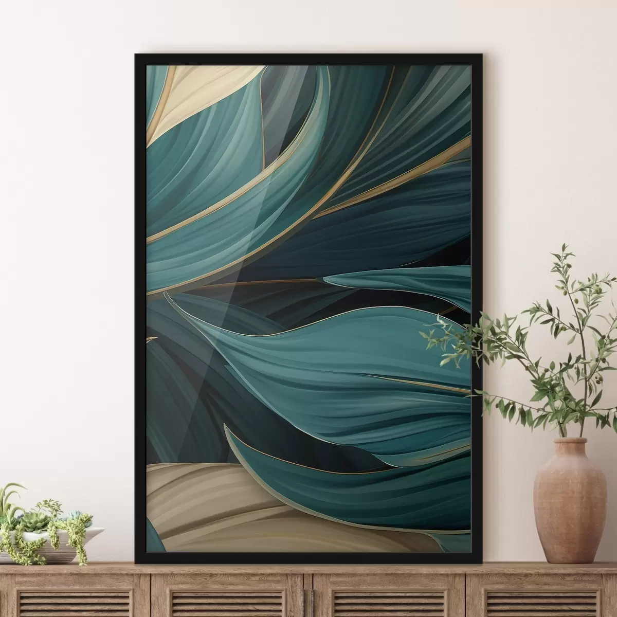 Poster Foglie astratte verdi f46879