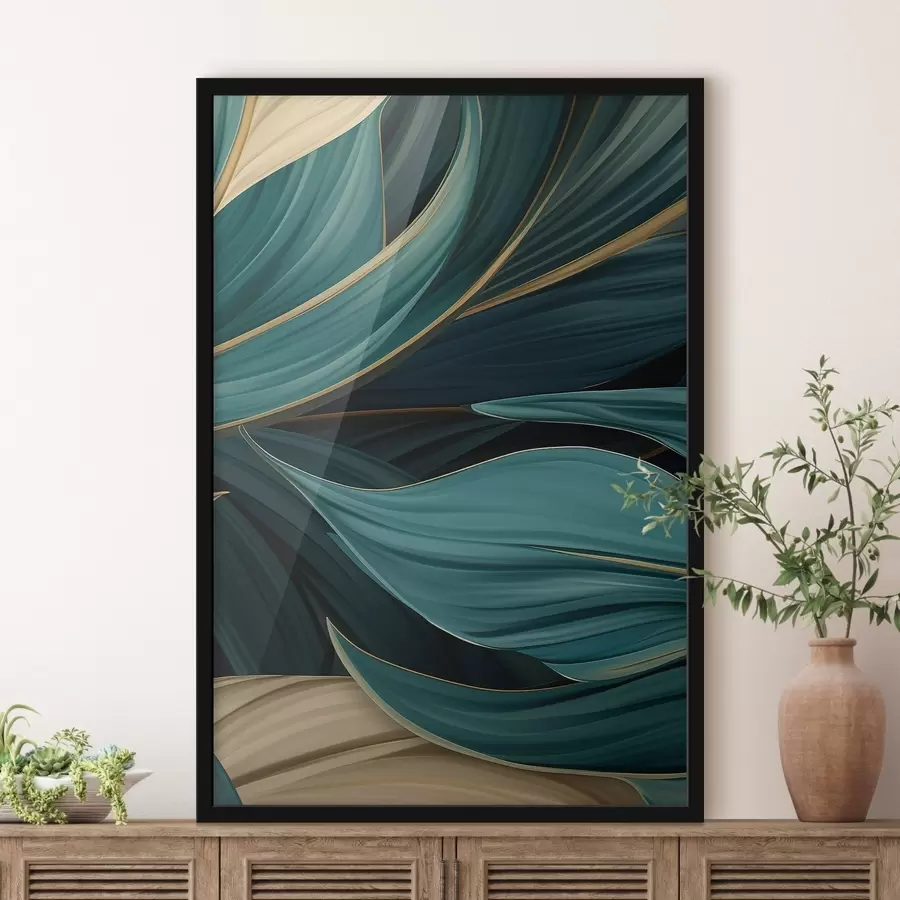 carta da parati Foglie astratte verdi nr. f46879