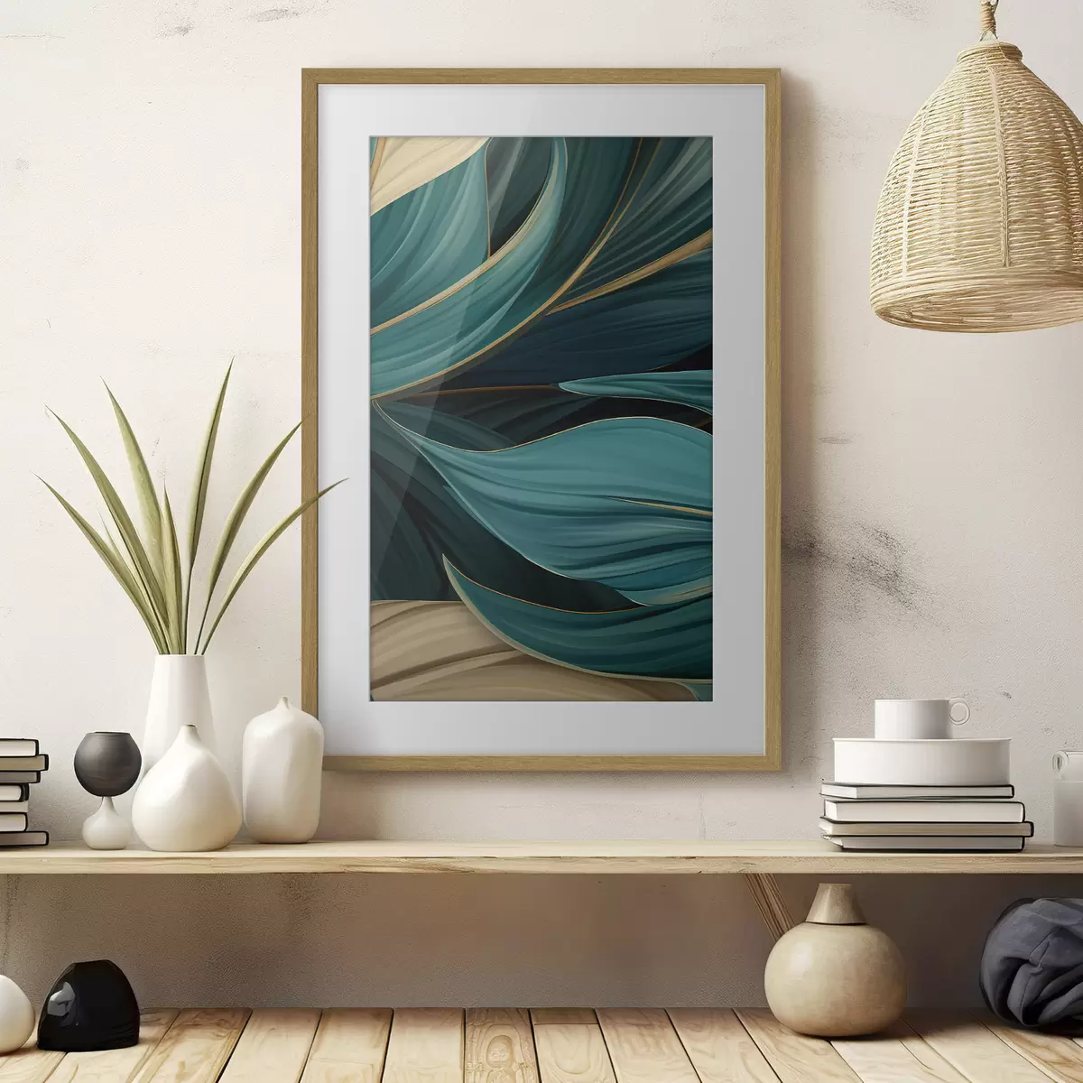 Poster Foglie astratte verdi f46879